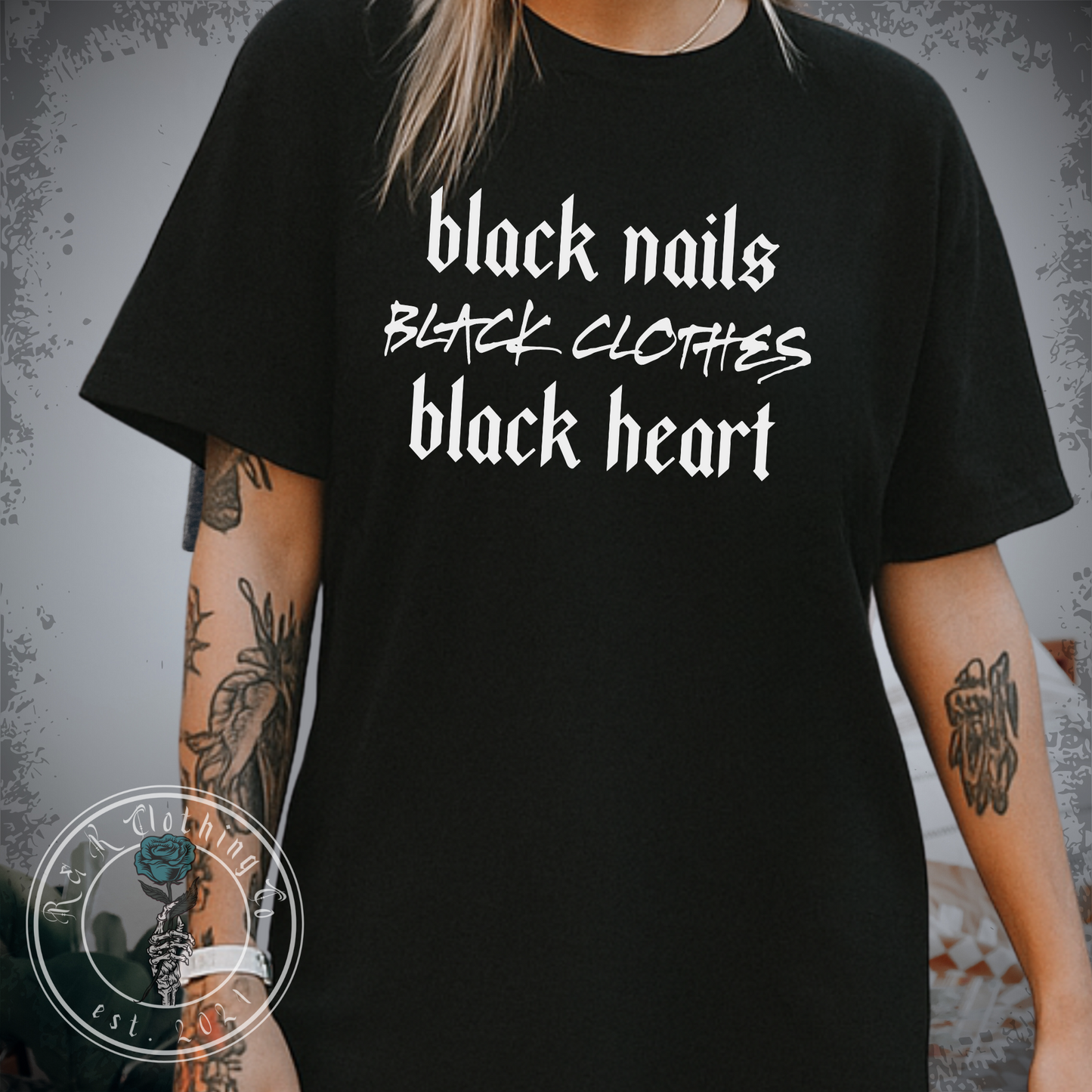Black Nails, Black Clothes, Black Heart Shirt